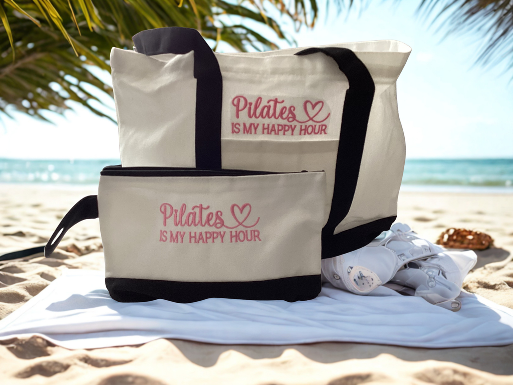 Embroidered Pilates Tote Bag