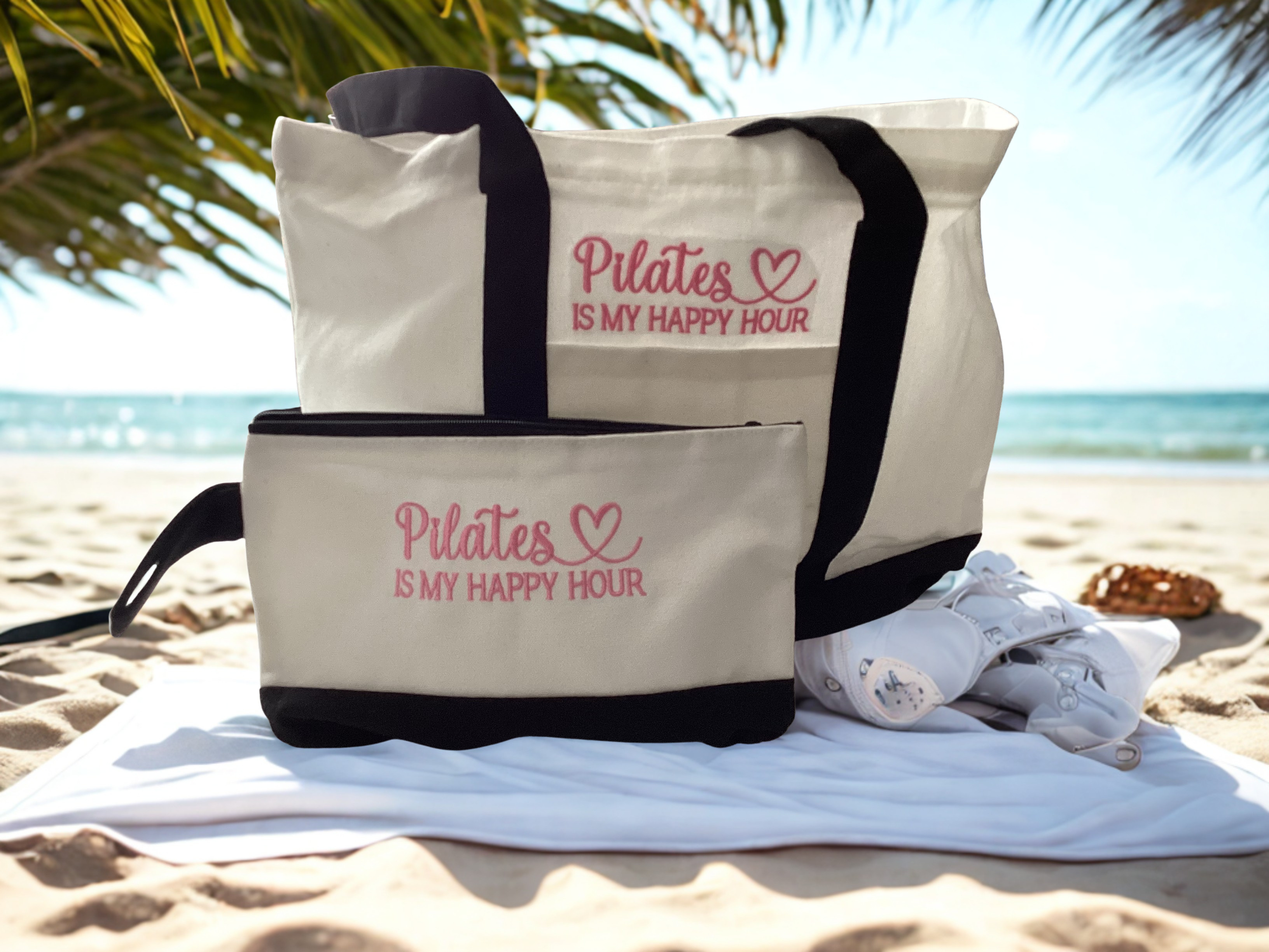 Embroidered Pilates Tote Bag